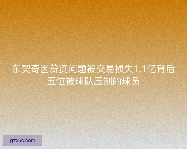东契奇因薪资问题被交易损失1.1亿背后五位被球队压制的球员