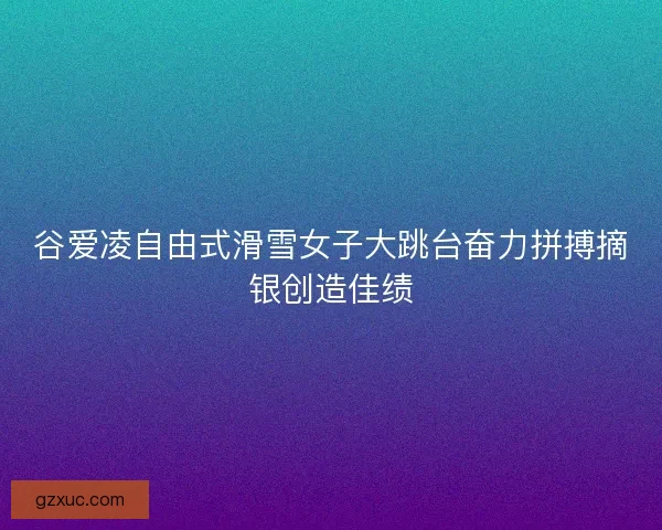 谷爱凌自由式滑雪女子大跳台奋力拼搏摘银创造佳绩